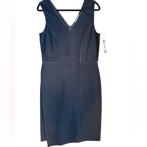 NWT Tart Black Aliyah Dress Size L| $174 Retail Sleek V-Neck Sheath A163